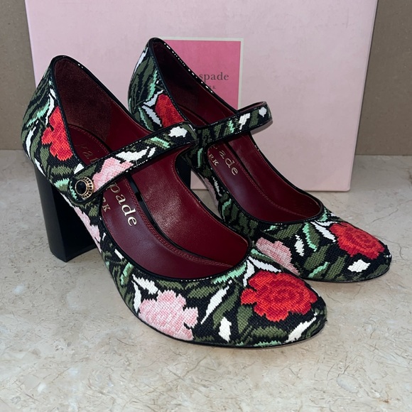 ♠️kate spade Muse Rose Garden Needlepoint Pumps NIB - Picture 6 of 16